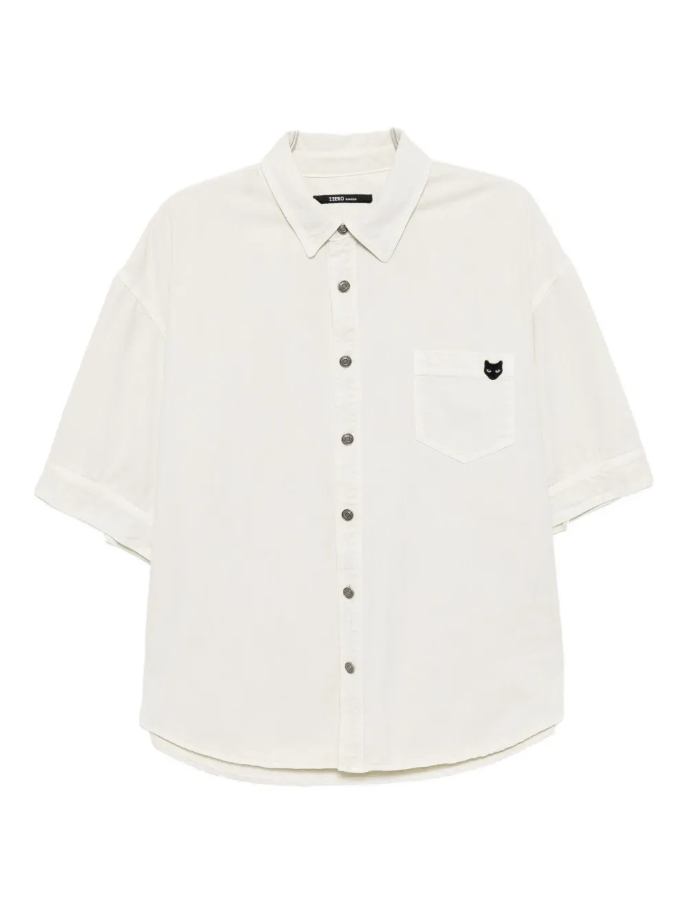 SONGZIO Overhemd met geborduurd logo Beige