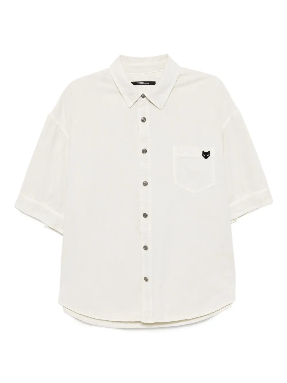SONGZIO Overhemd met geborduurd logo Beige