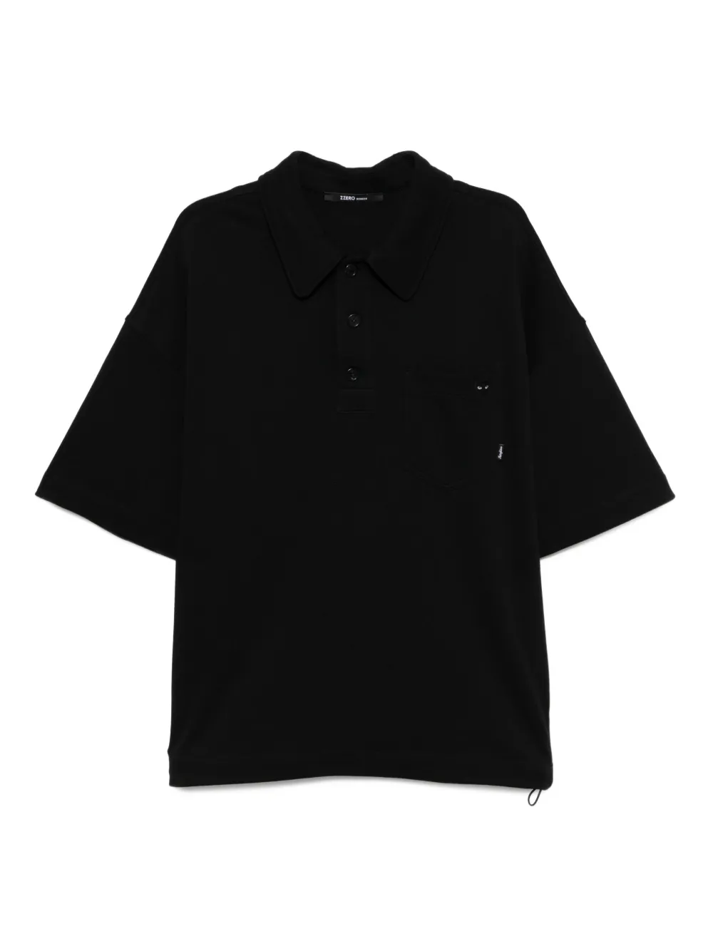 SONGZIO Poloshirt met wafel pique kraag Zwart