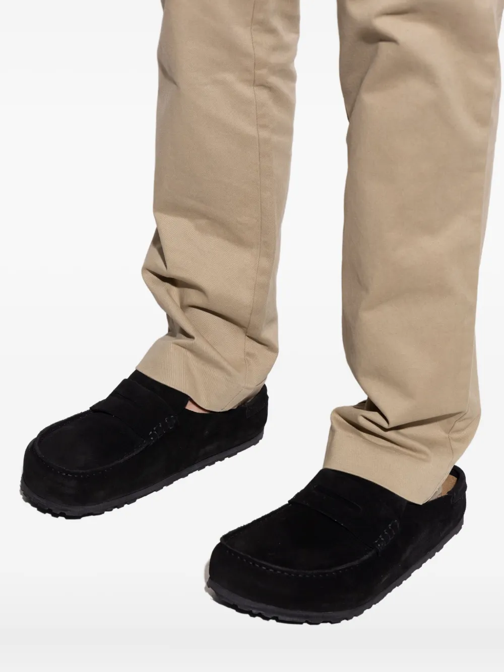 Birkenstock Naples suede loafer-style mules Black