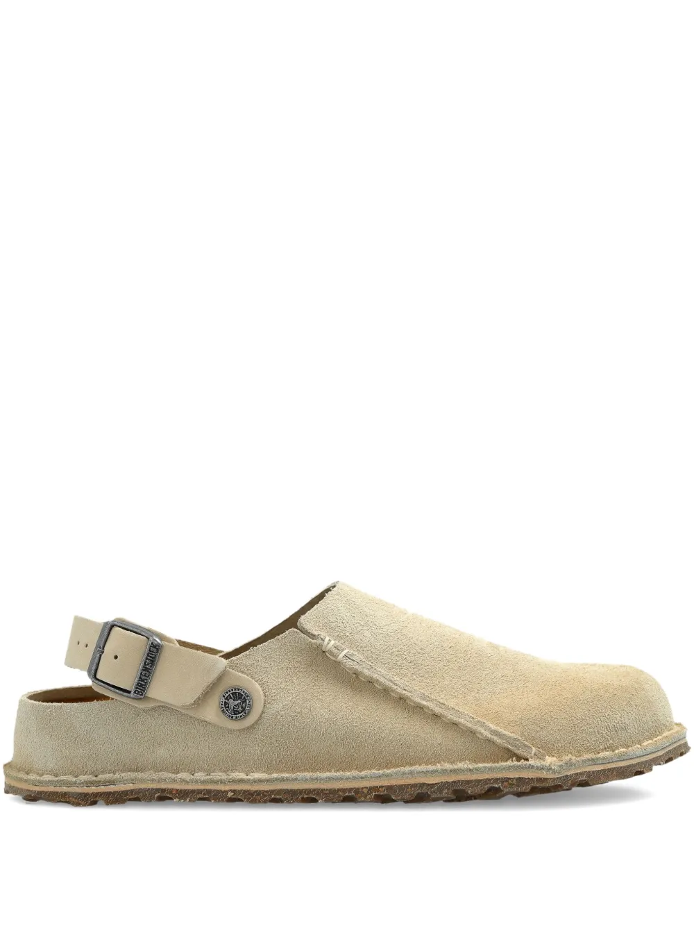 Birkenstock Lutry buckle-detail suede mules Neutrals