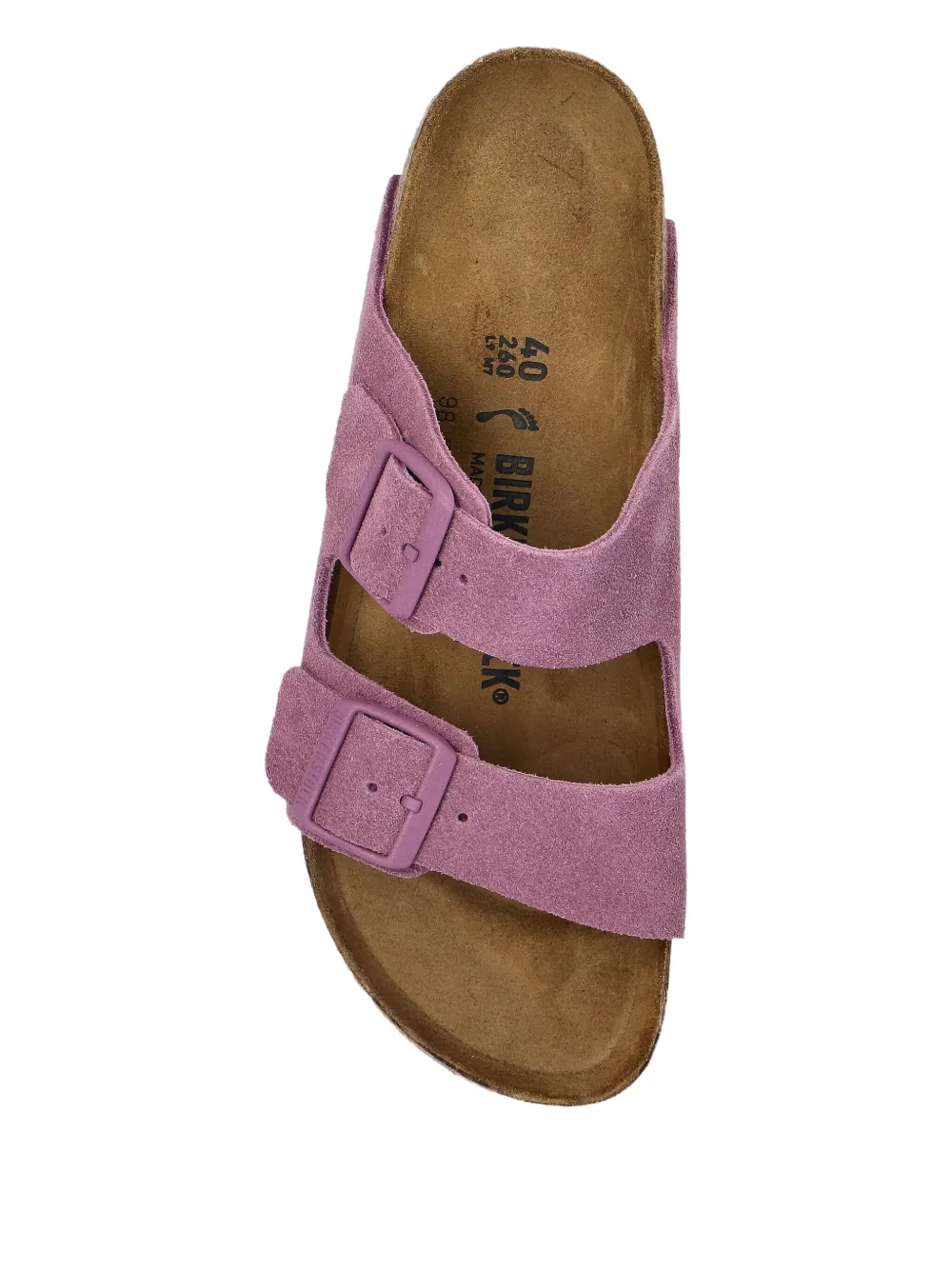 Birkenstock suede double-buckle flat sandals Pink