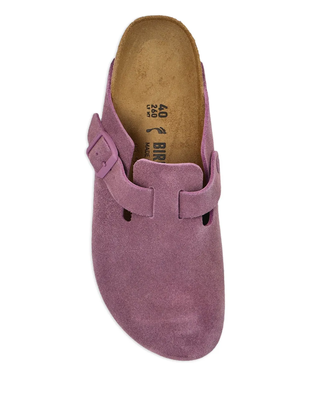 Birkenstock Boston suede buckle mules Purple