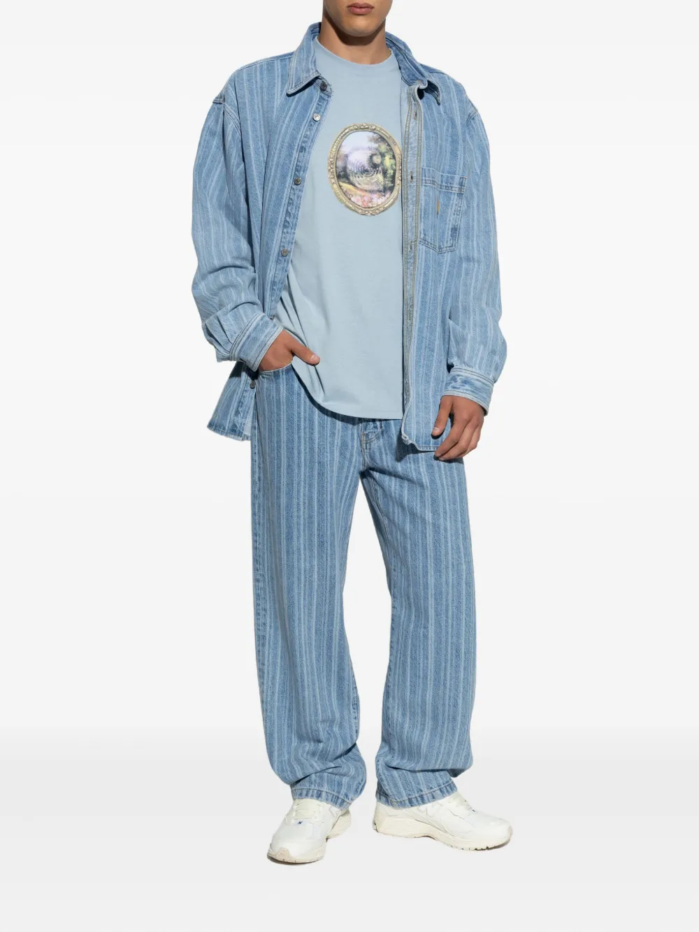 Carhartt WIP Rylan striped jeans Blauw