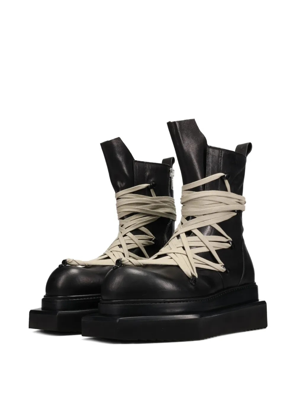 Rick Owens Black Concordians Megalace Turbo Cyclops Boots In Black