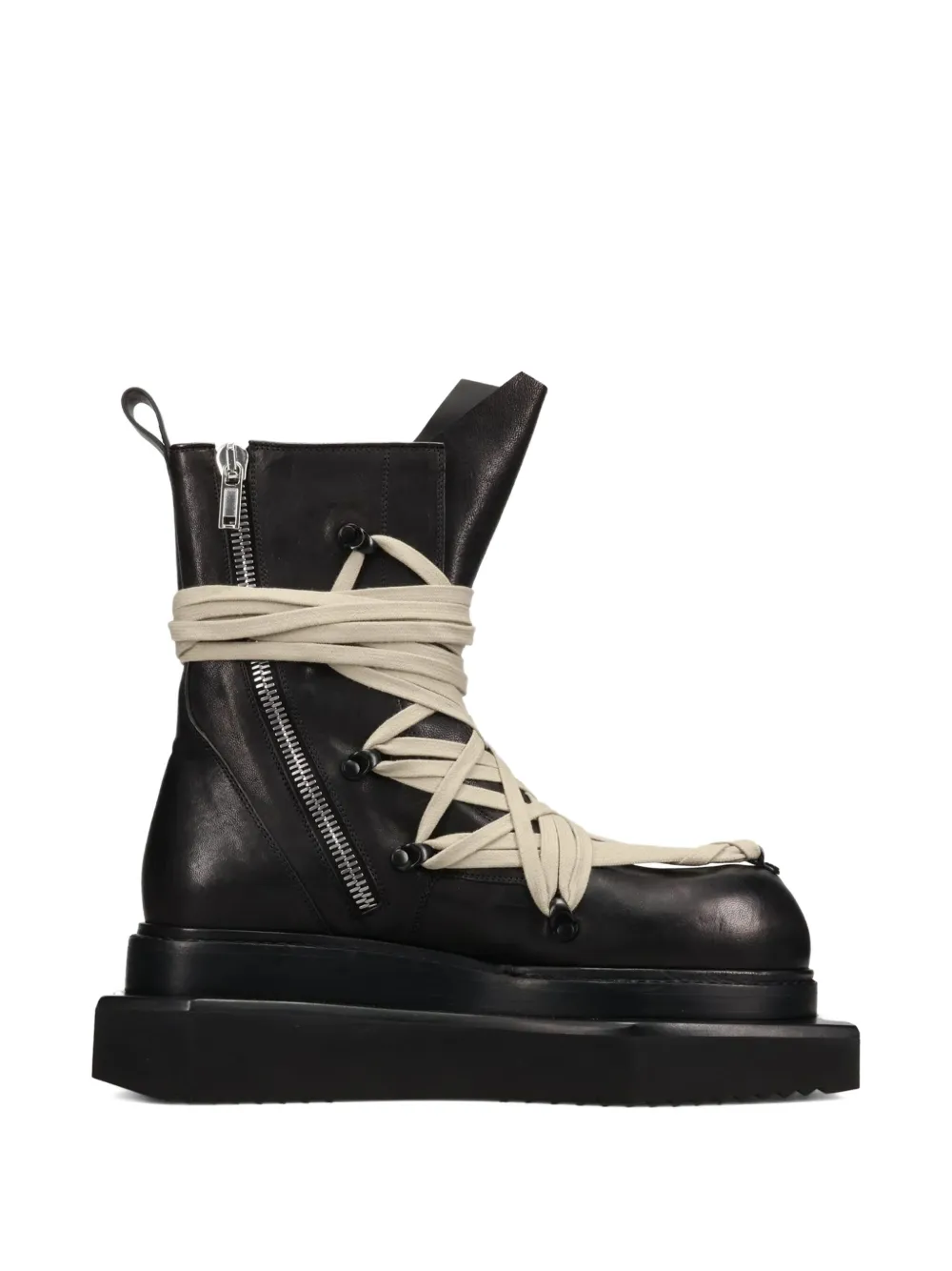 Rick Owens Black Concordians Megalace Turbo Cyclops Boots In Black