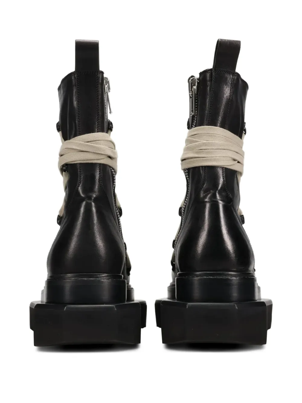 Rick Owens Black Concordians Megalace Turbo Cyclops Boots In Black