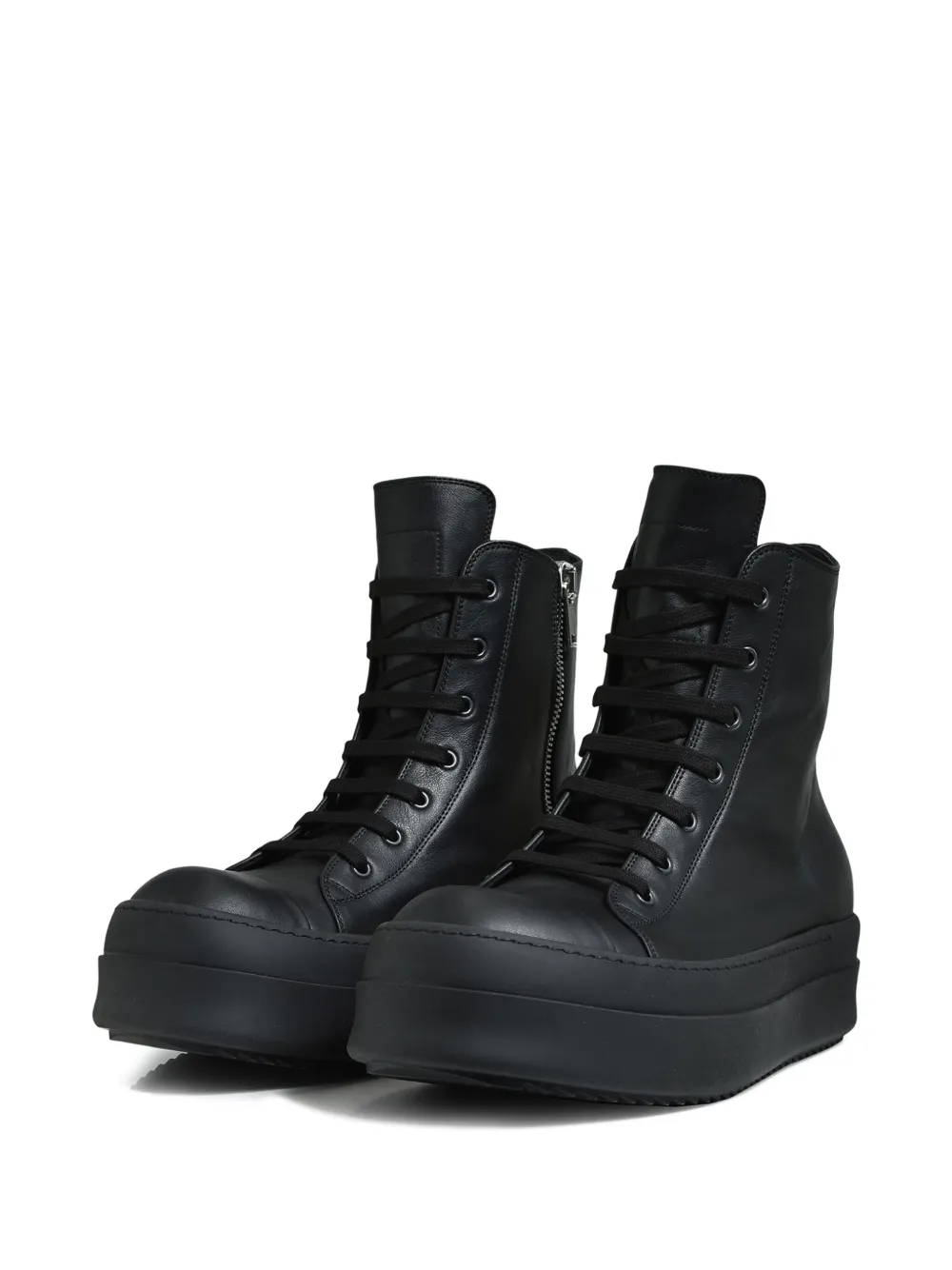 Rick Owens High-top-sneakers Mit Reissverschluss In Black