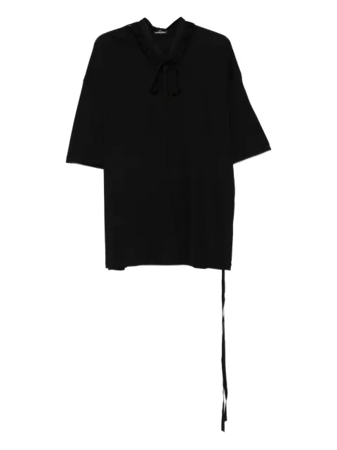 Ann Demeulemeester ruffled tie-neck t-shirt