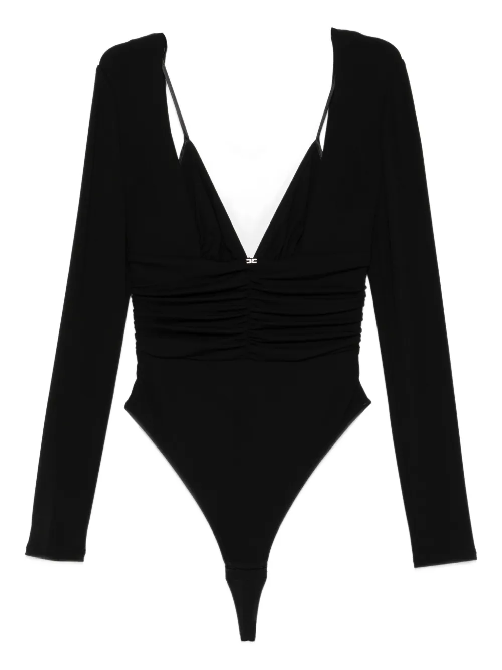 Elisabetta Franchi long-sleeve ruched bodysuit Zwart