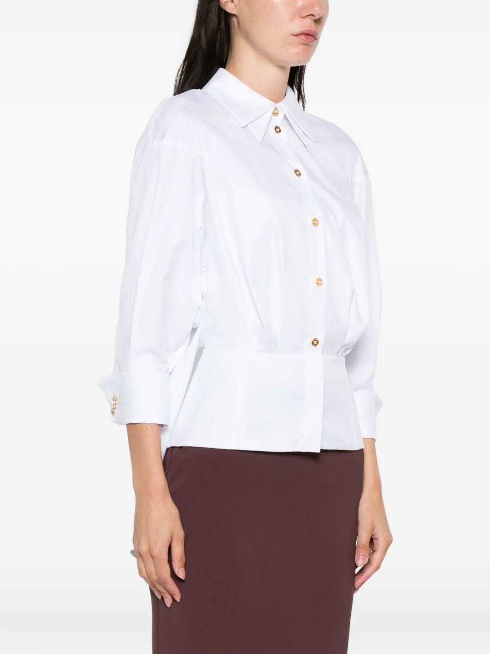 Elisabetta Franchi embellished-cuff shirt Wit