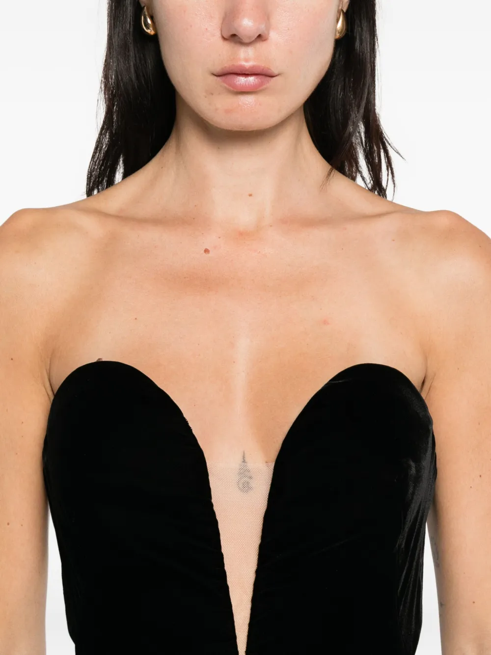 TOM FORD strapless midi dress Zwart
