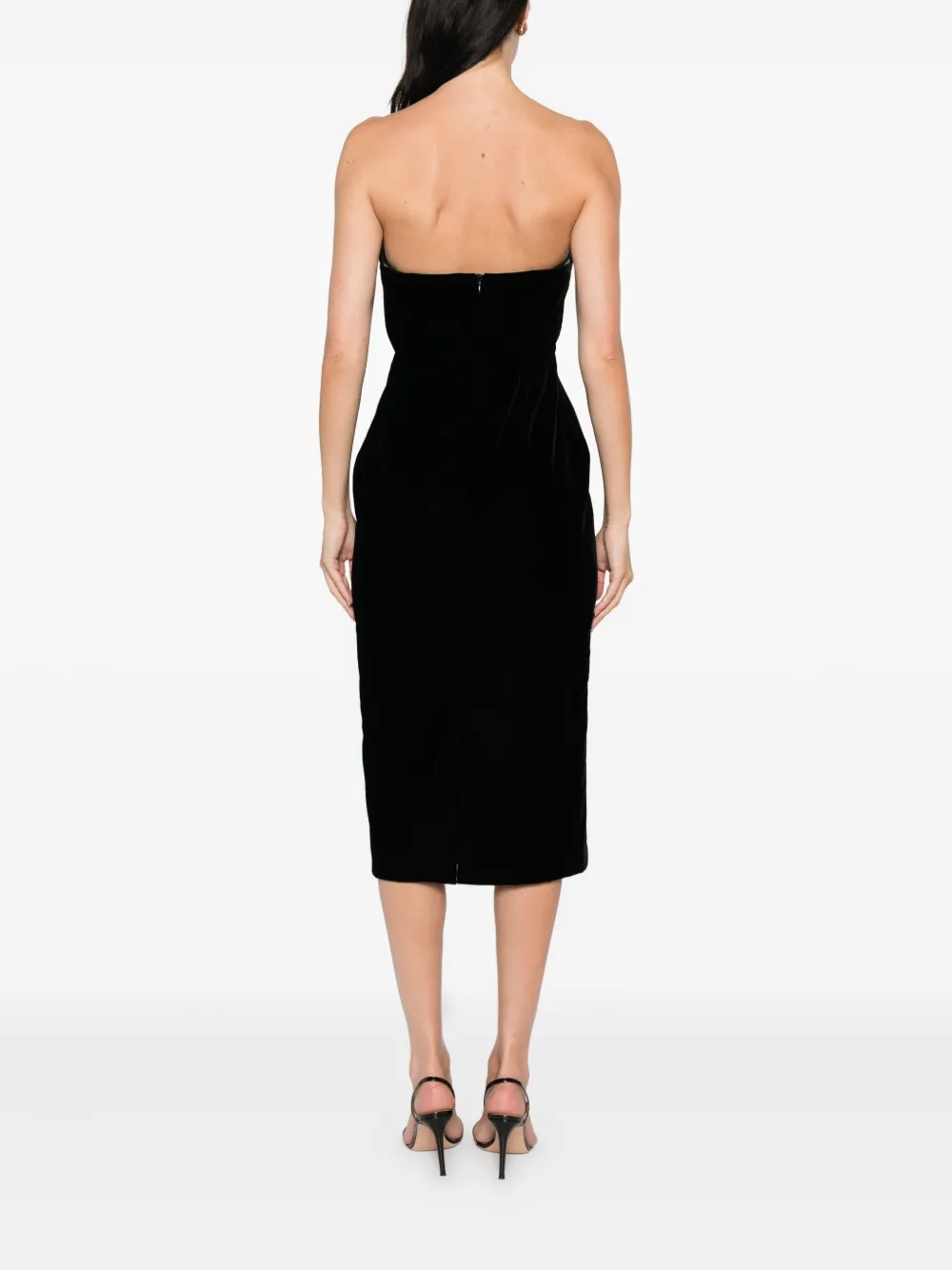TOM FORD strapless midi dress Zwart