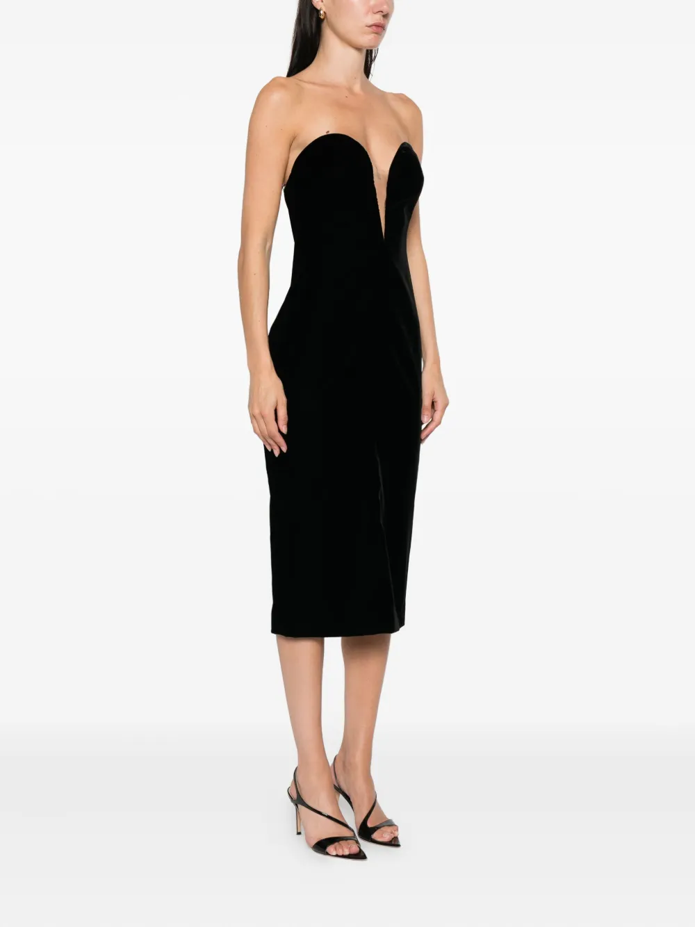 TOM FORD strapless midi dress Zwart