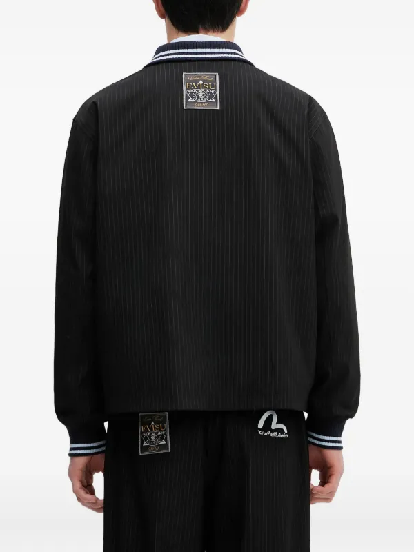 EVISU Pinstripe Varsity Jacket | Black | FARFETCH