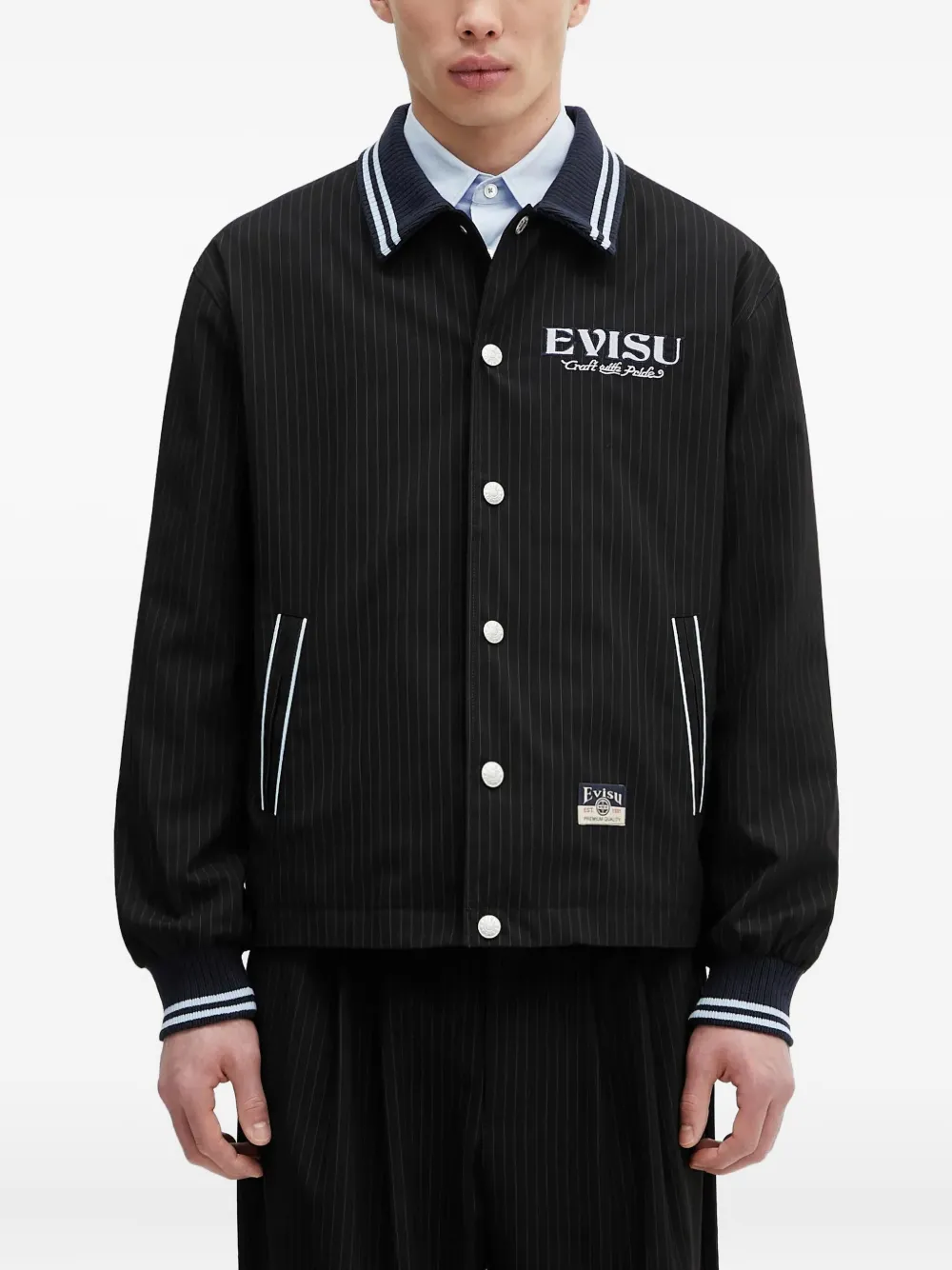 EVISU Bomberjack met krijtstreep Zwart
