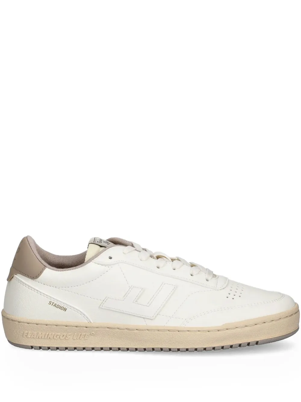 perforated-detail leather sneakers