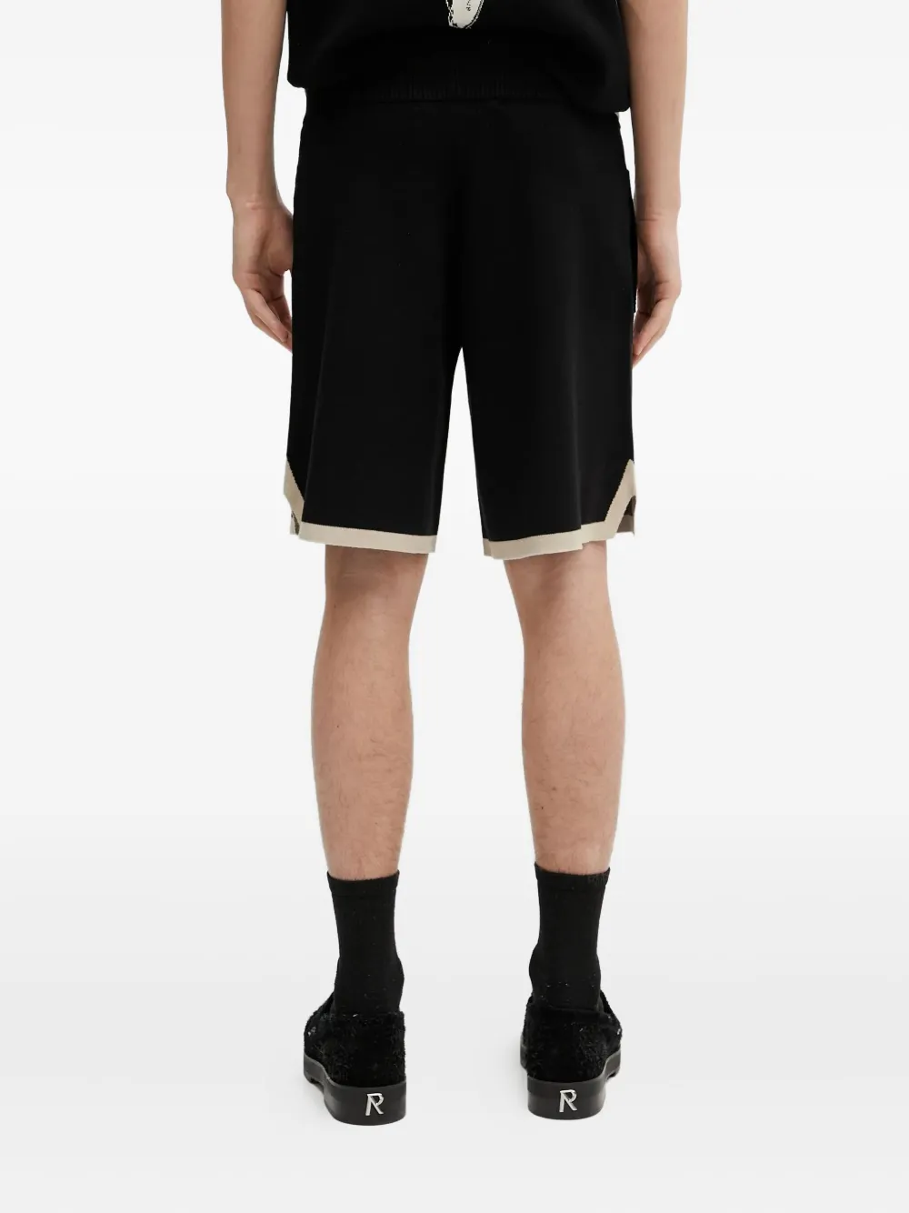 Filling Pieces Gardener gebreide shorts met geborduurde bloemen Zwart