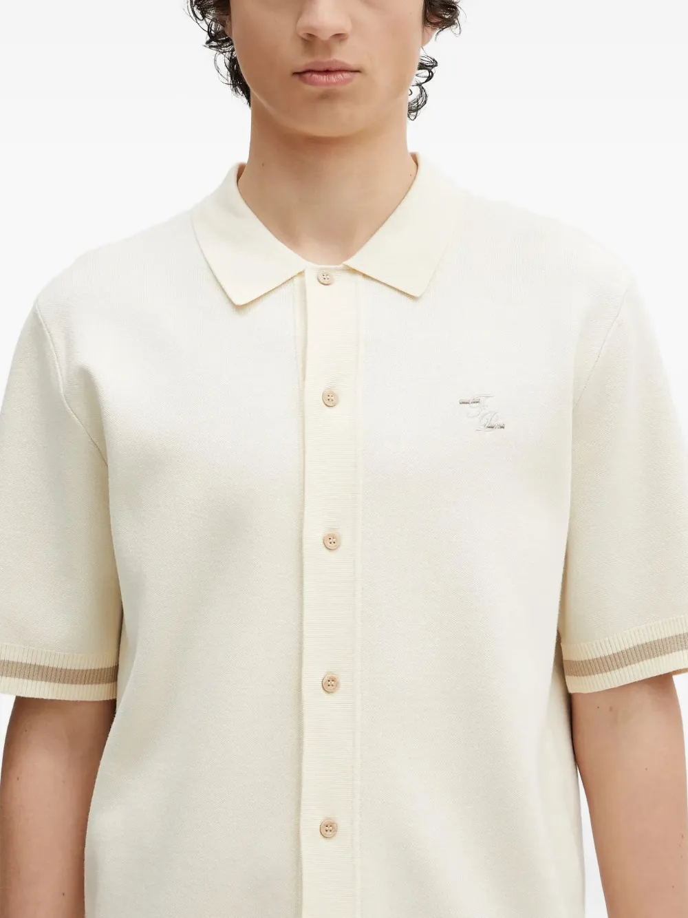 Filling Pieces knitted polo shirt Wit