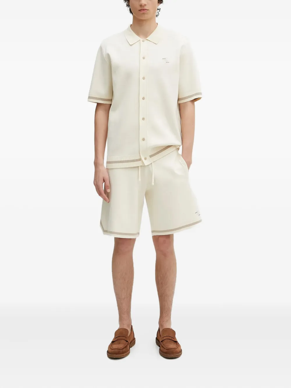 Filling Pieces knitted polo shirt Wit