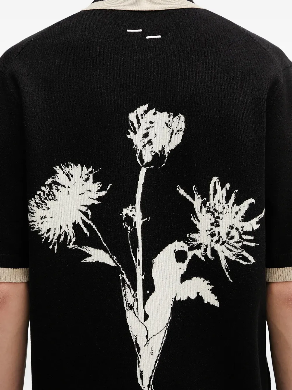 Filling Pieces floral-print knitted shirt Zwart
