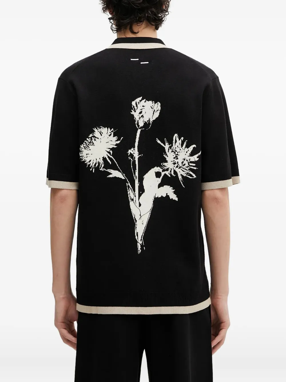 Filling Pieces floral-print knitted shirt Zwart
