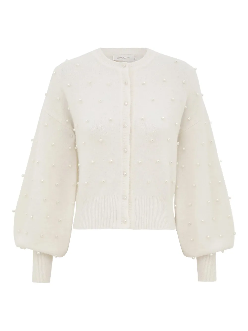 Zimmermann Pearl-embellished Cardigan In White