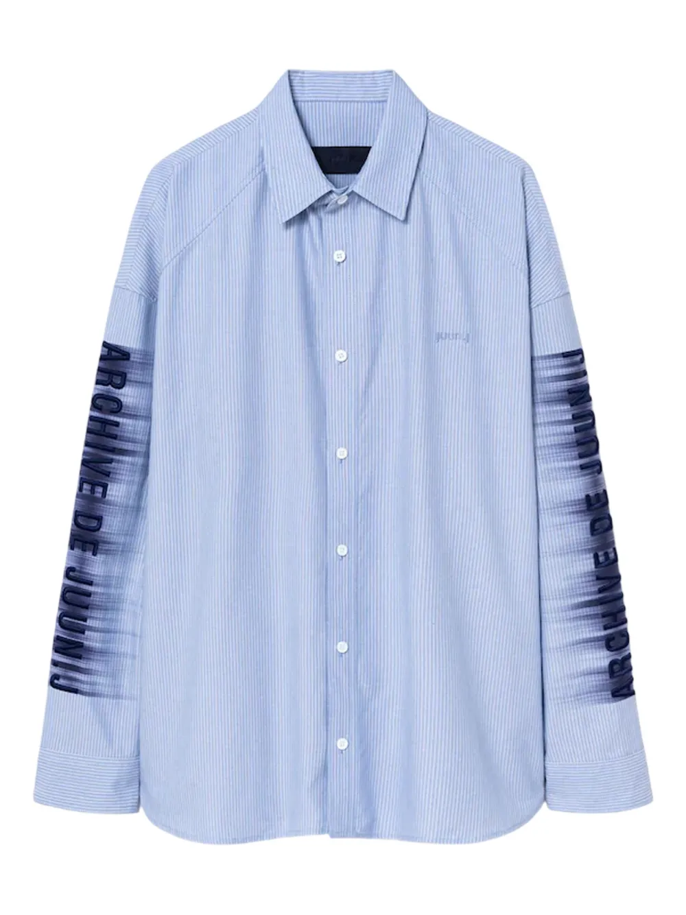 Juunj Archive Lettering Striped Long-sleeve Shirt In Blue