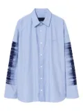 Juun.J Archive Lettering striped long-sleeve shirt - Blue