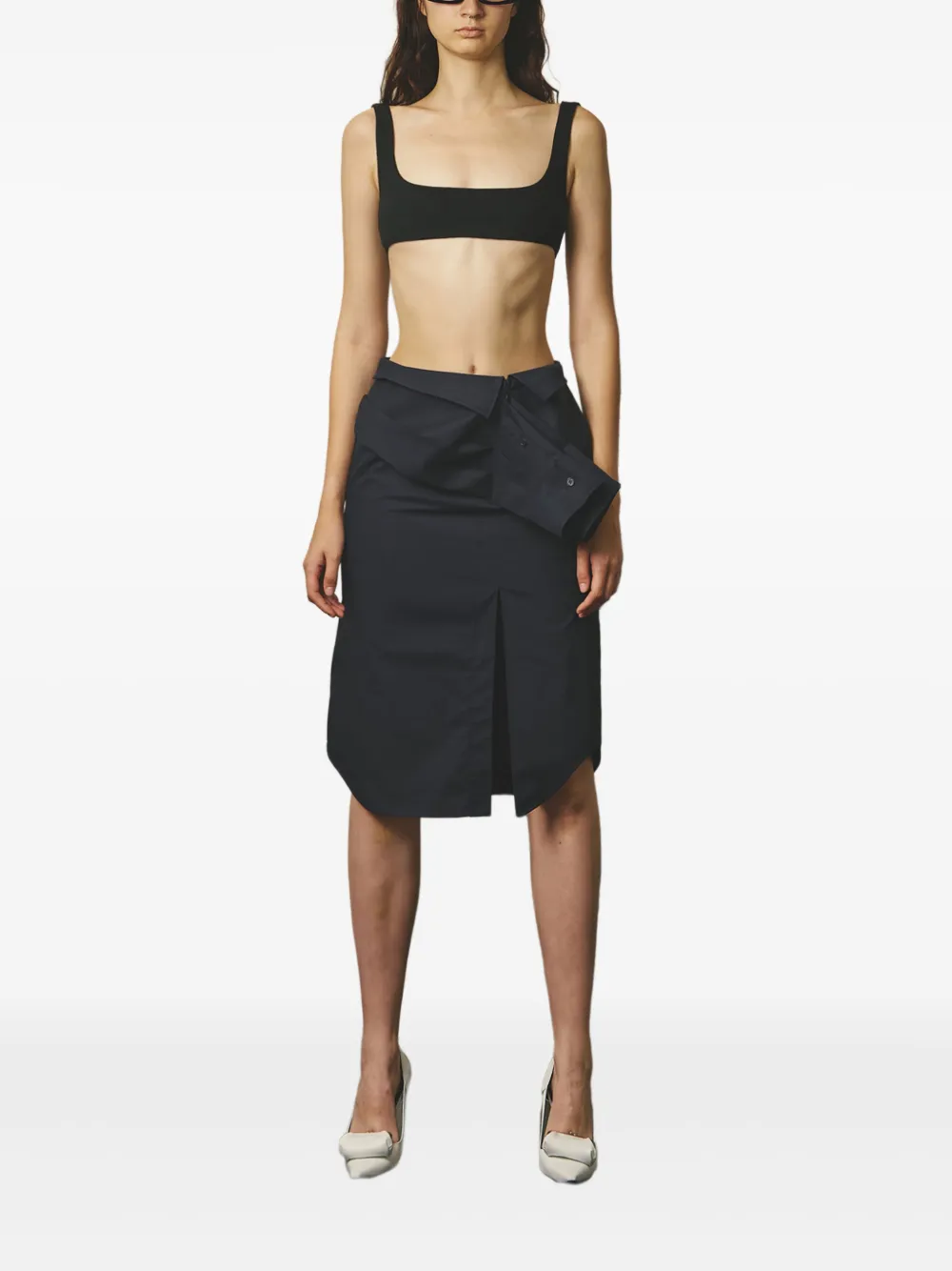 PushBUTTON Gedrapeerde rok - Blauw