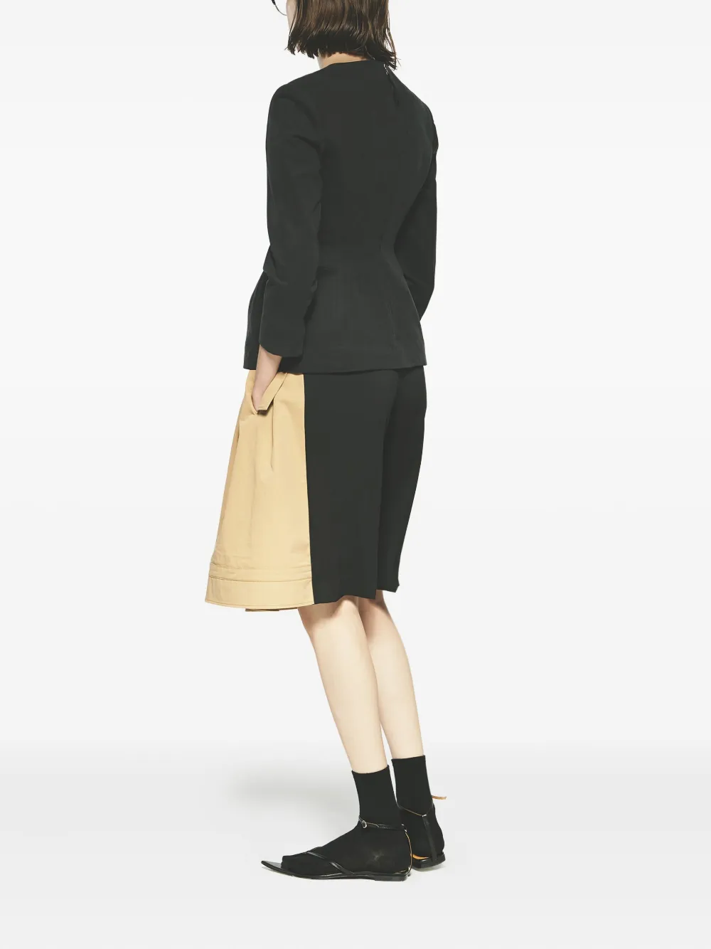 pushBUTTON Tweekleurige shorts Beige