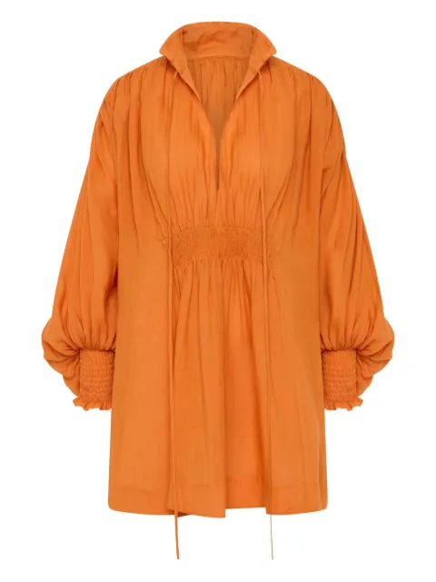 Lee Mathews smocked mini day dress