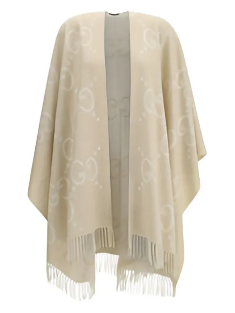Gucci GG-pattern fringe cape