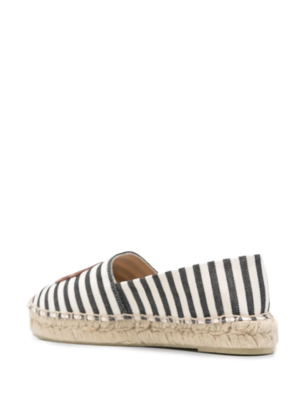 Anine Bing Paloma Striped Logo Espadrilles In Black