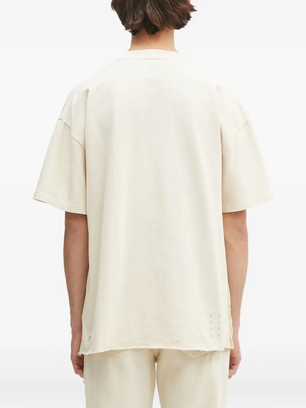 Ksubi Scott Ekcess SS T-shirt met logoplakkaat Beige