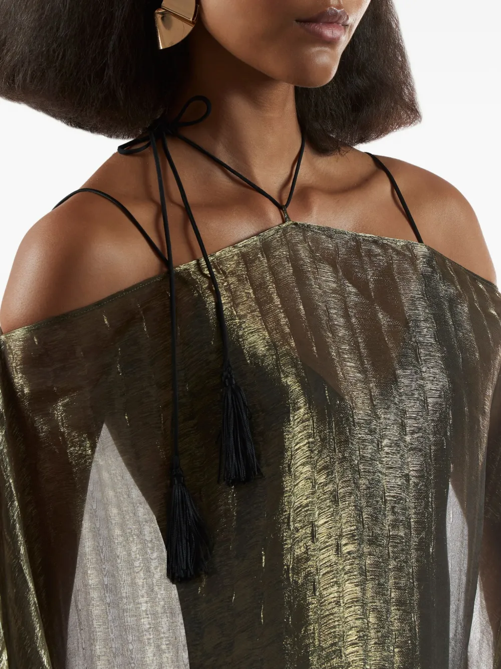 Taller Marmo Sza metallic pleated dress Groen