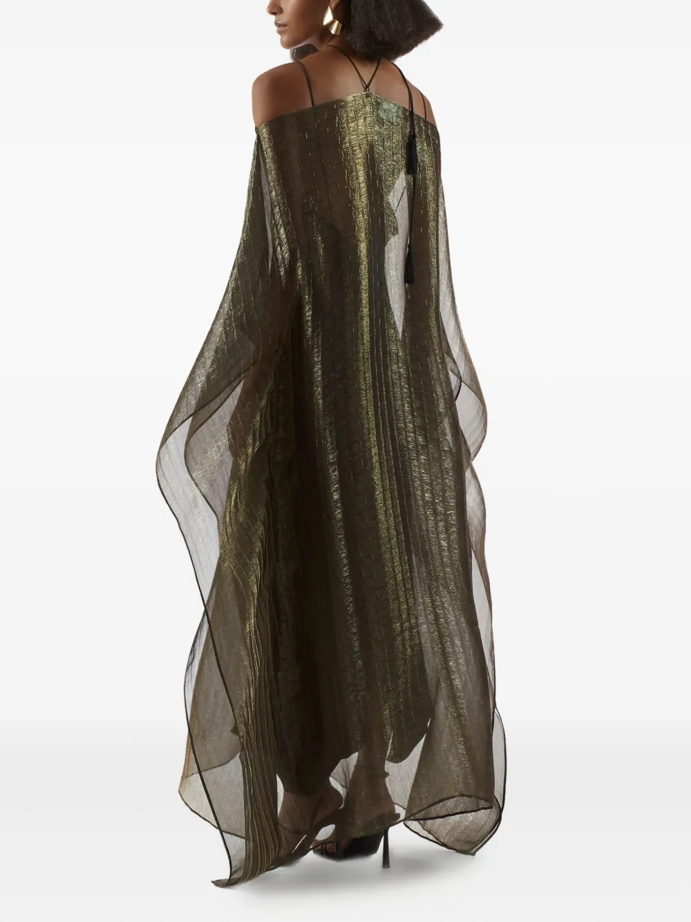 Taller Marmo Sza metallic pleated dress Groen