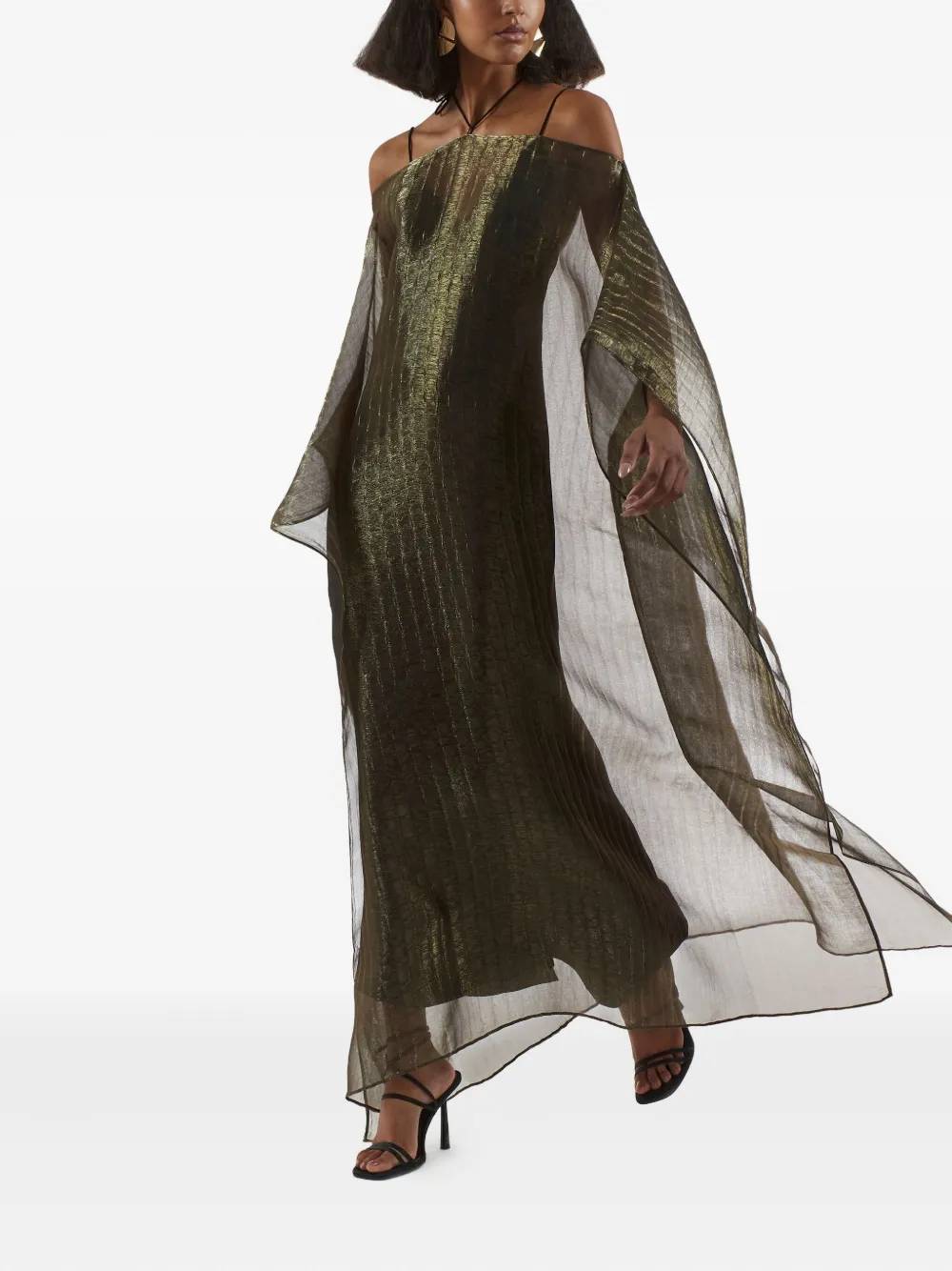 Taller Marmo Sza metallic pleated dress Groen