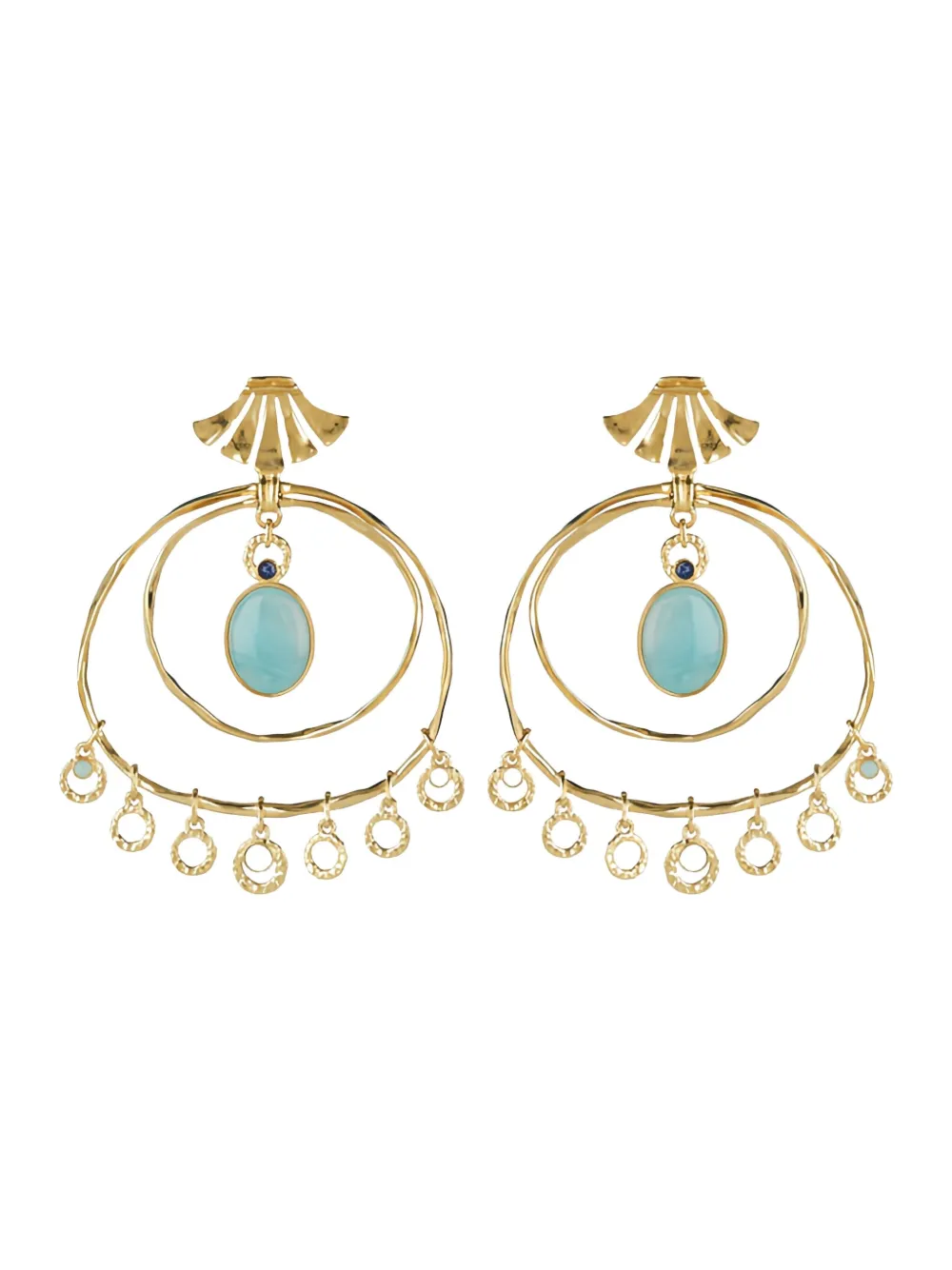 Chloé circle-shaped stone-embellished earrings - Goud