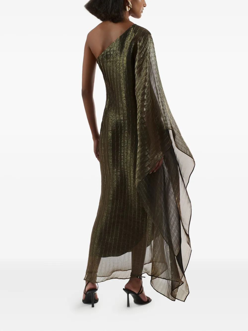 Taller Marmo Betsy asymmetrische geplooide asymmetrische jurk Groen
