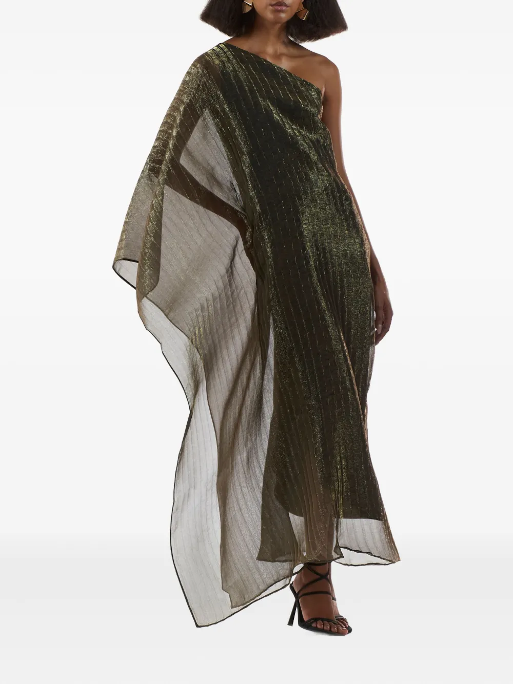 Taller Marmo Betsy asymmetrische geplooide asymmetrische jurk Groen