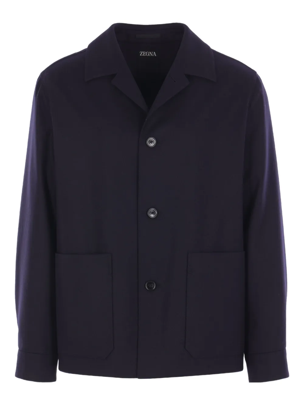 Zegna patch-pocket buttoned shirt jacket | Blue | Image 1