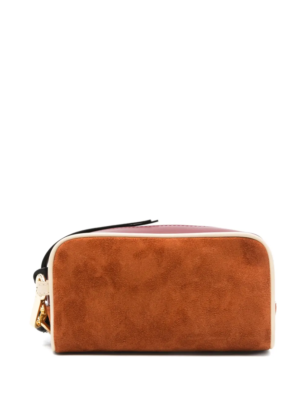 Colville Monday-Friday suède clutch met leren vlak - Bruin
