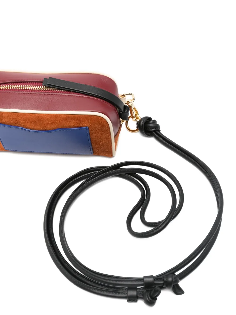 colville Monday-Friday suède clutch met leren vlak Bruin