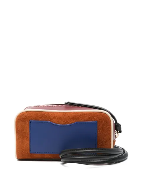 colville Monday-Friday suede leather-panel clutch bag
