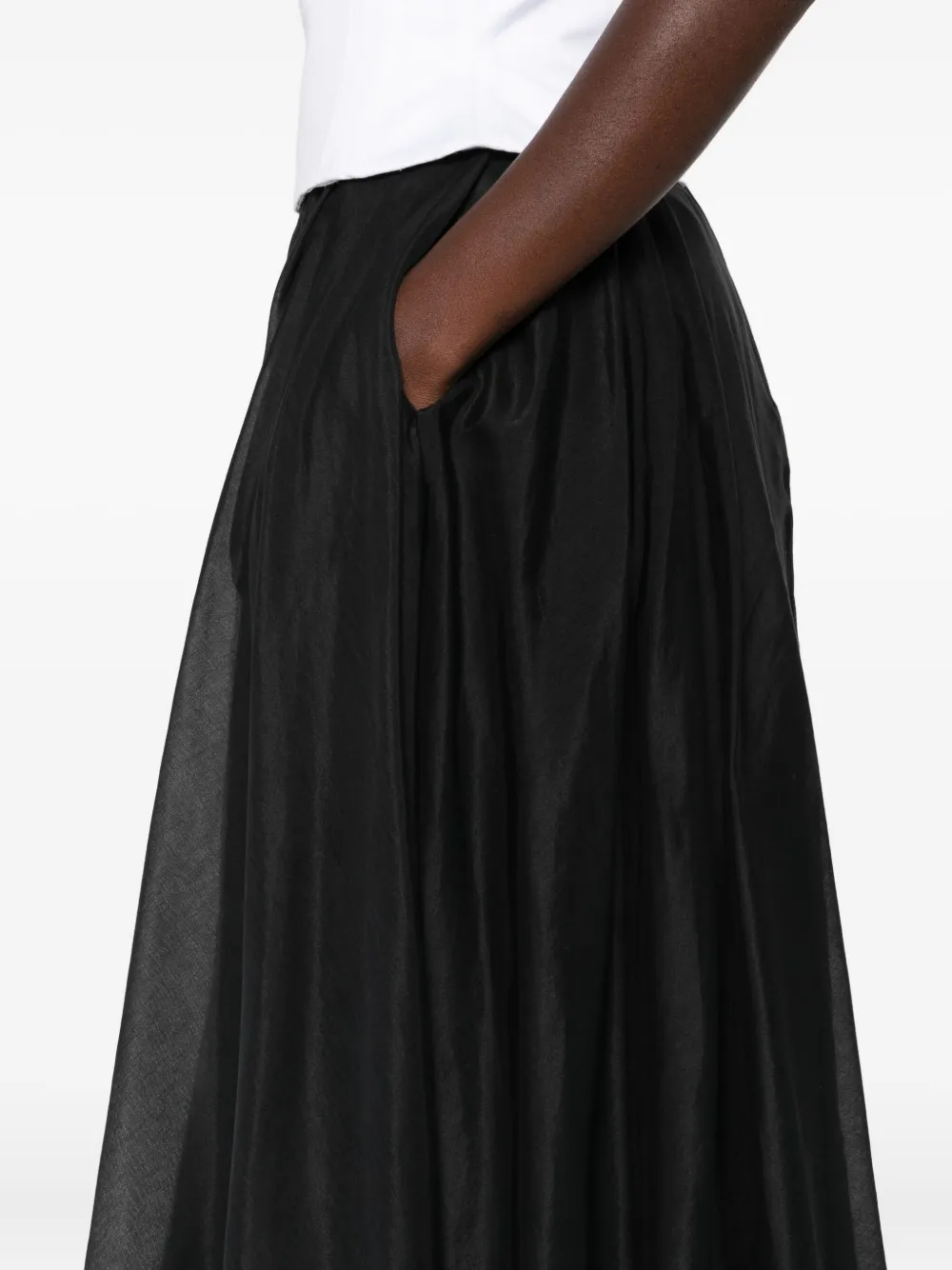 Rochas A-line Midi Skirt In Black