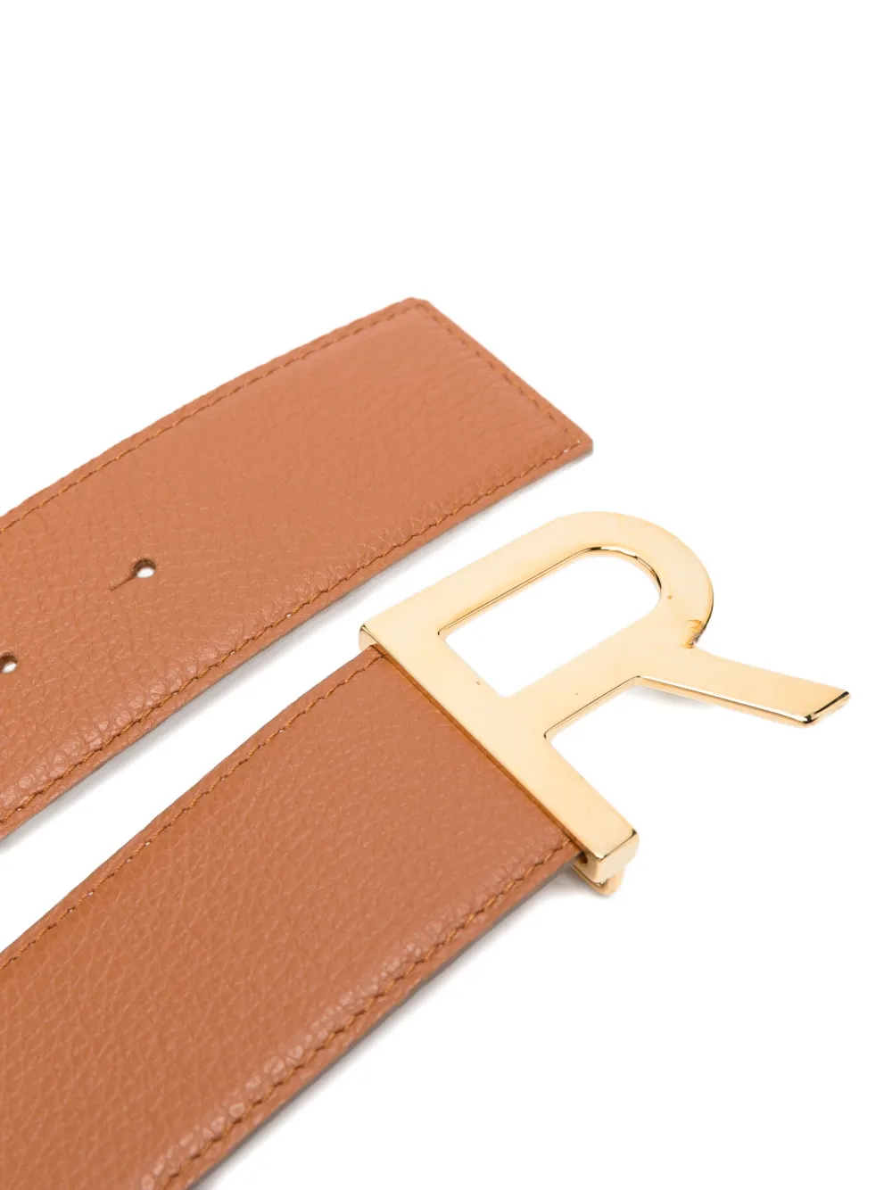  Rochas Logo-buckle Leather Belt - Brown 