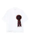 Charles Jeffrey Loverboy rosette ribbon shirt - White