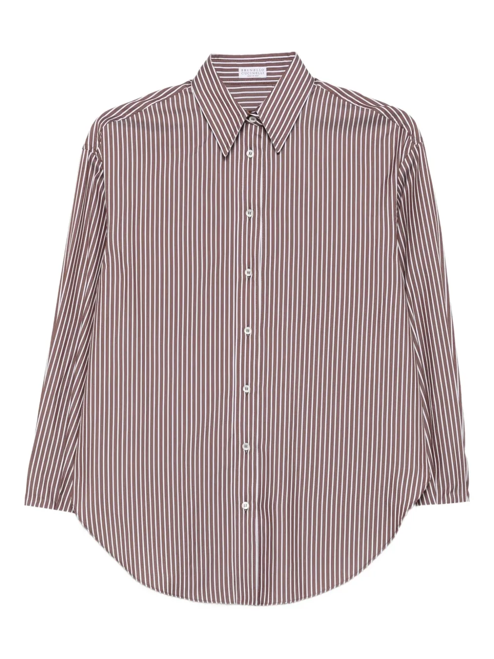 Brunello Cucinelli striped long-sleeve shirt Bruin