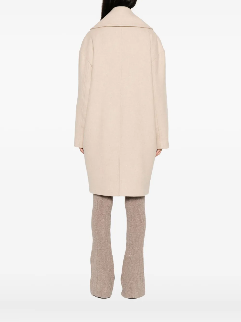 IRO flap-pocket buttoned-up coat Beige